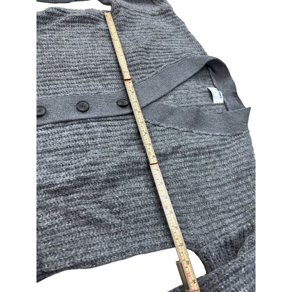 Old Navy M Gray Textured Knit Button-Up Cardigan Sweater Acrylic/Polyester Blend - Picture 9 of 11